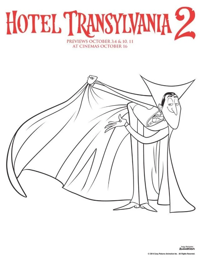 Free hotel transylvania colouring pages book to download