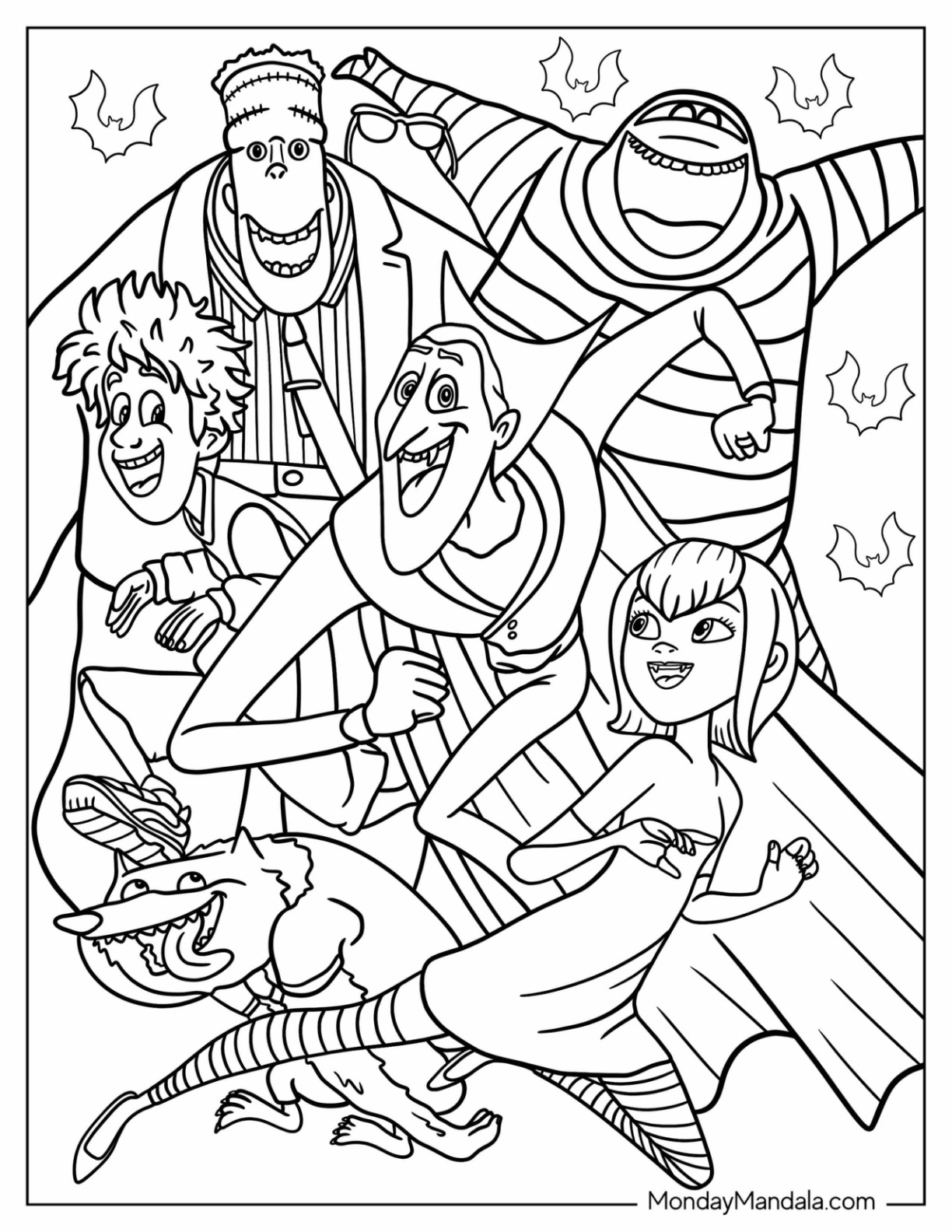 Hotel transylvania coloring pages free pdf printables