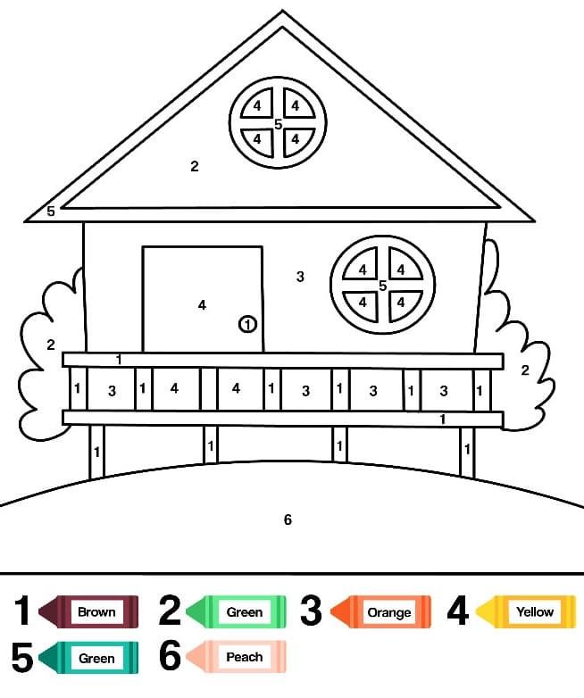 One house color by number coloring page house colors house colouring pictures printable coloring pages