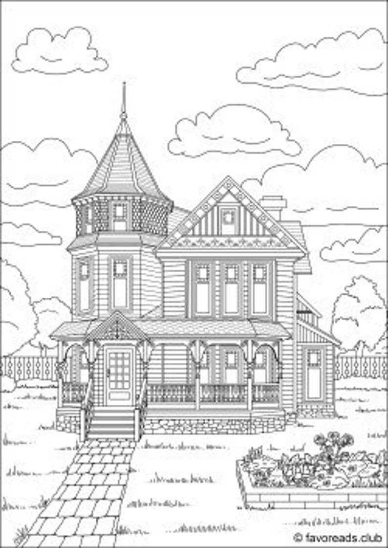 Beautiful houses bundle printable adult coloring pages from favoreads coloring book page for adults coloring sheet coloring design