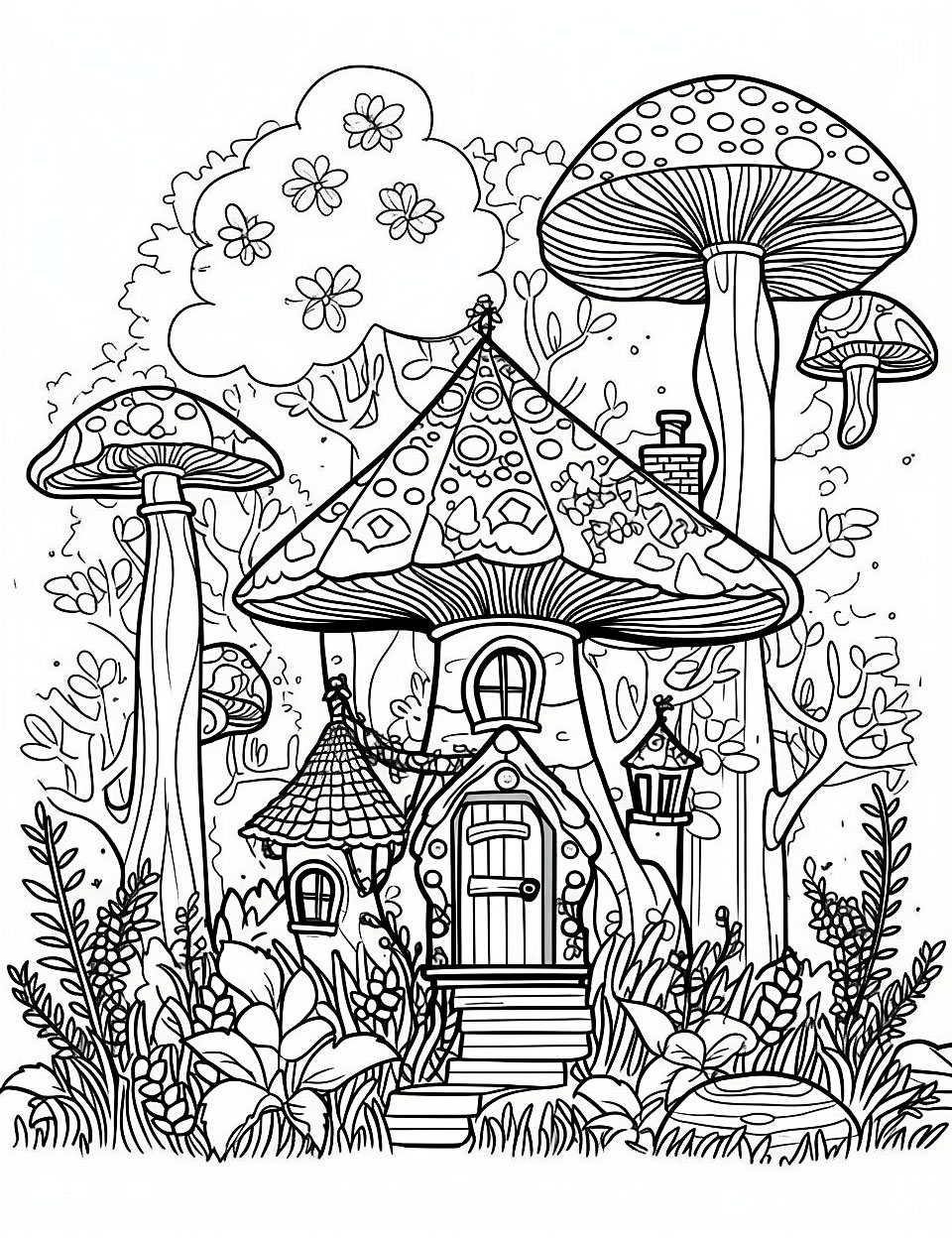 Creative haunted house coloring pages