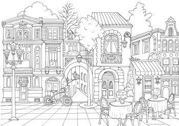 Street â favoreads coloring club free coloring pages free adult coloring pages house colouring pages