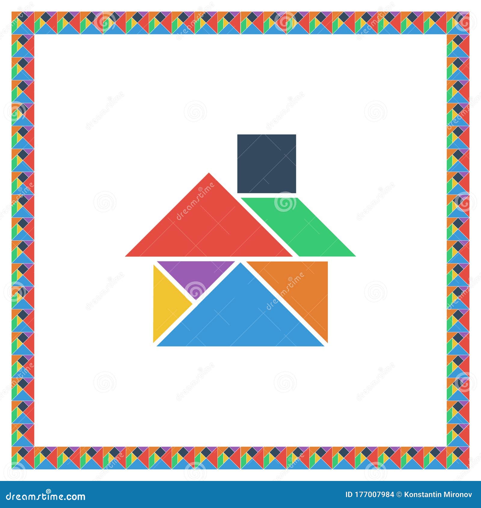 Tangram house stock illustrations â tangram house stock illustrations vectors clipart