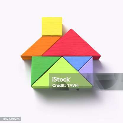 Tangram house stock illustrations royalty