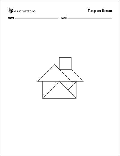 Printable tangram house