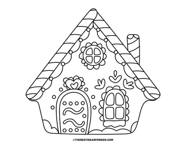 Gingerbread house coloring pages free printables