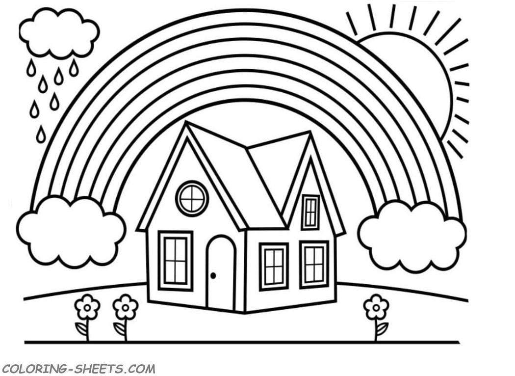 Rainbow coloring pages ready to download or print pictures