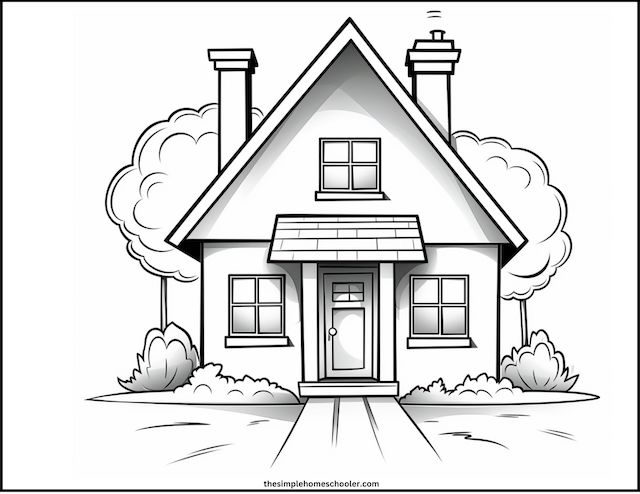 Best free house coloring pages easy print