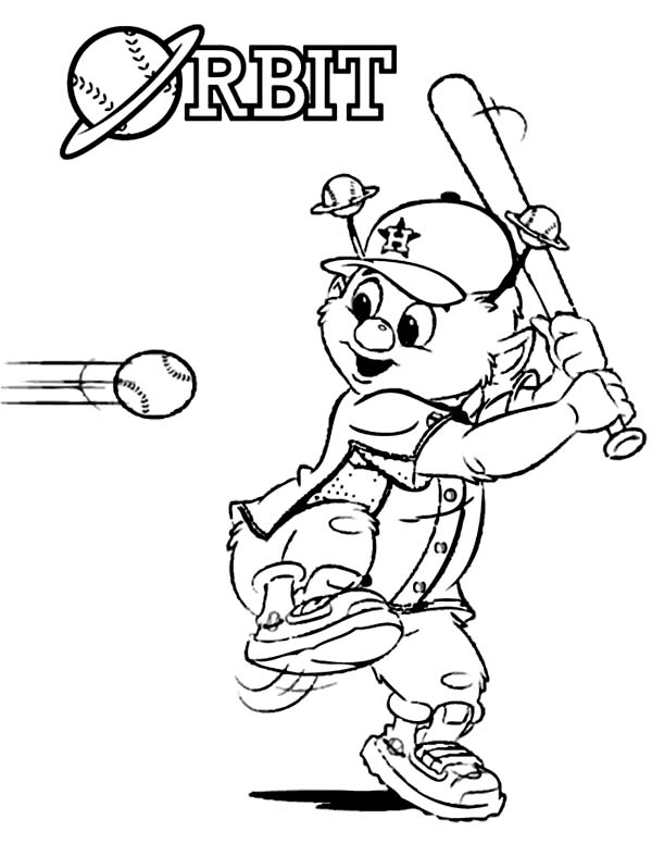 Orbit the mascot in mlb coloring page color luna