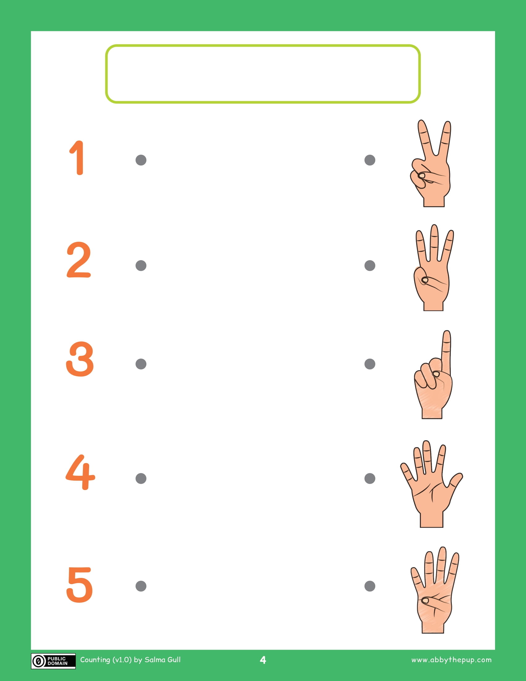 Matching fingers worksheet from to free printable puzzle games