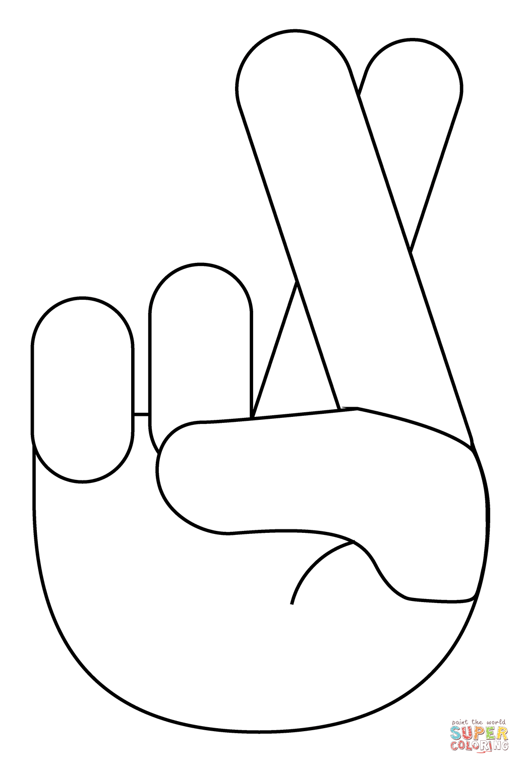 Crossed fingers emoji coloring page free printable coloring pages