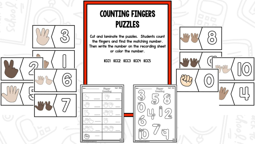 Finger counting to with matching posters â the kindergarten smorgasboard online store