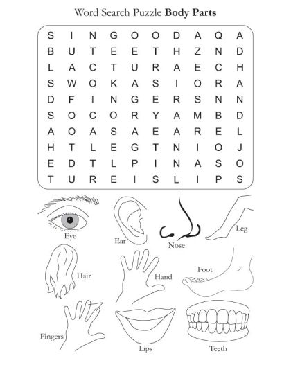 Word search puzzle body parts download free word search puzzle body parts for kids body parts for kids english lessons for kids english worksheets for kids