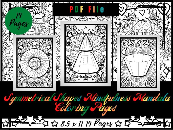 Symmetrical polygons mindfulness mandala colouring pages geometric colouring teaching resources