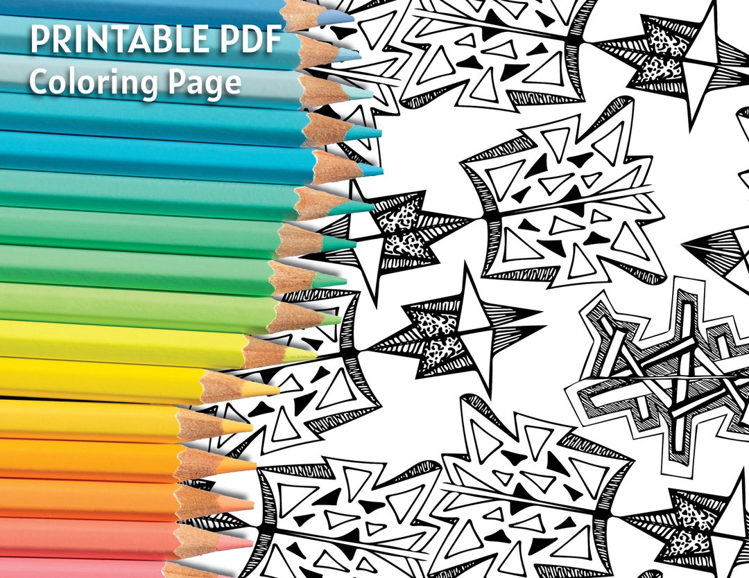 Exciting triangles pattern coloring page printable pdf