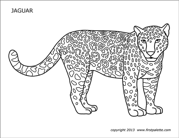 Jaguar free printable templates coloring pages