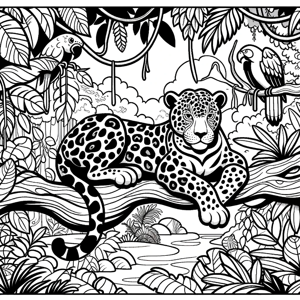 Jaguar coloring pages by daydreamcolor on