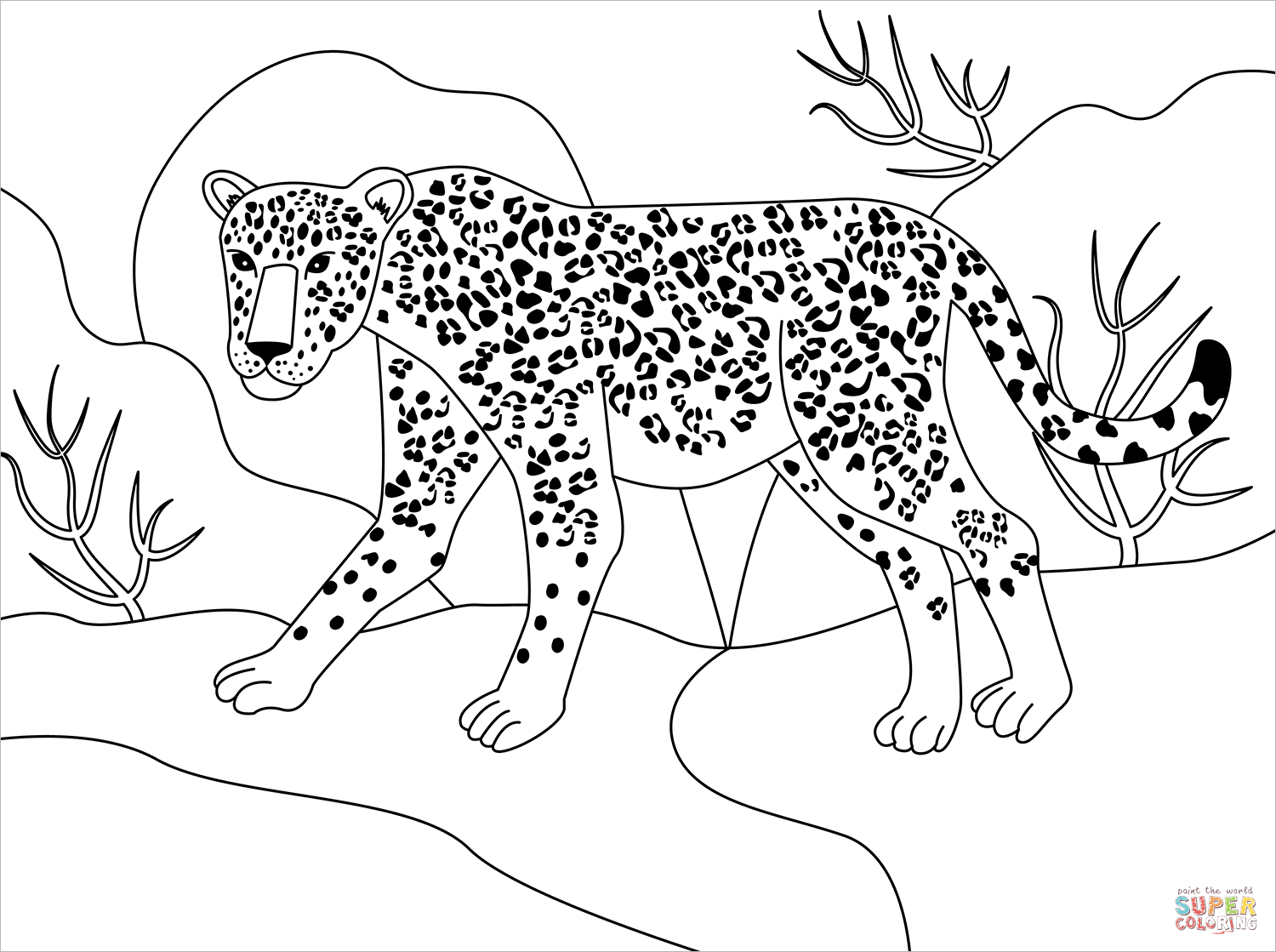 Jaguar coloring page free printable coloring pages