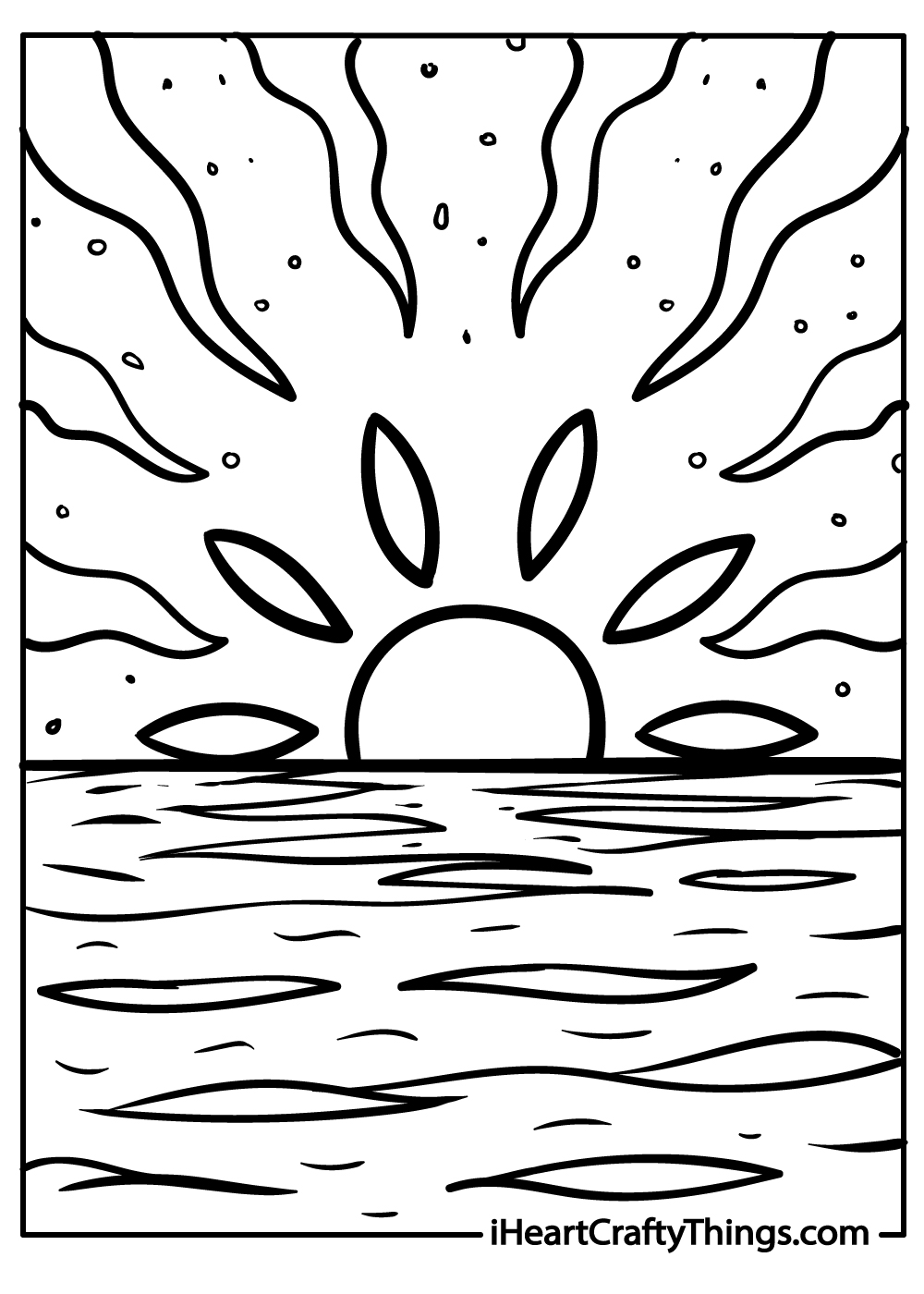 Sunset coloring pages free printables