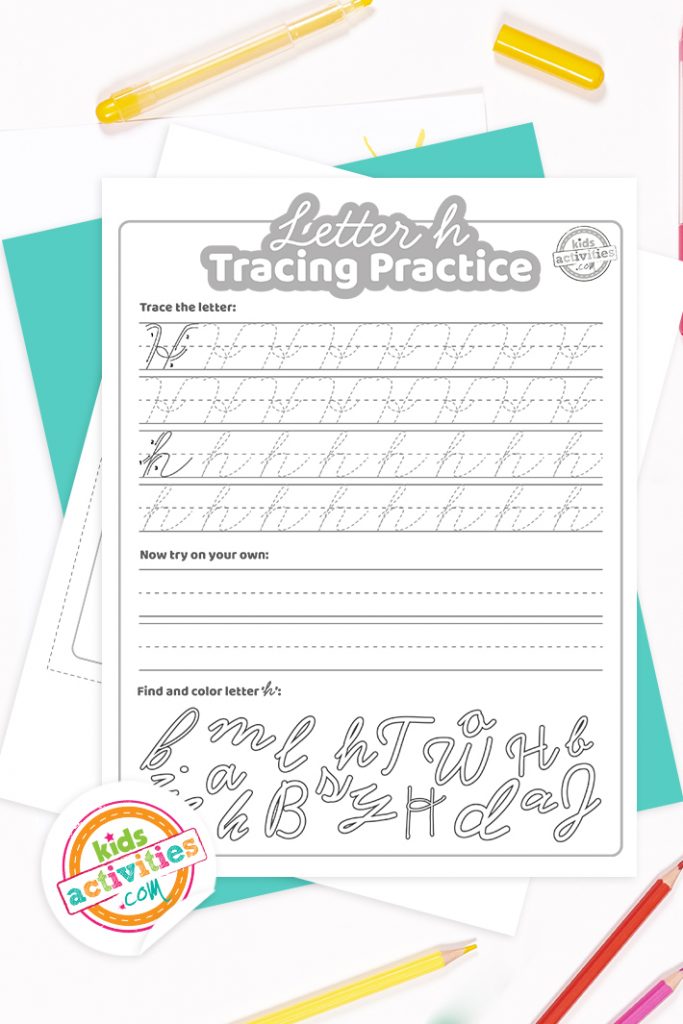 Cursive h worksheets