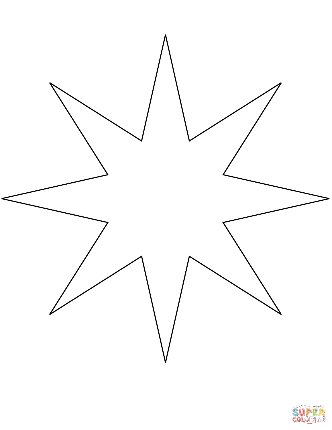 Point star isotoxal coloring page free printable coloring pages