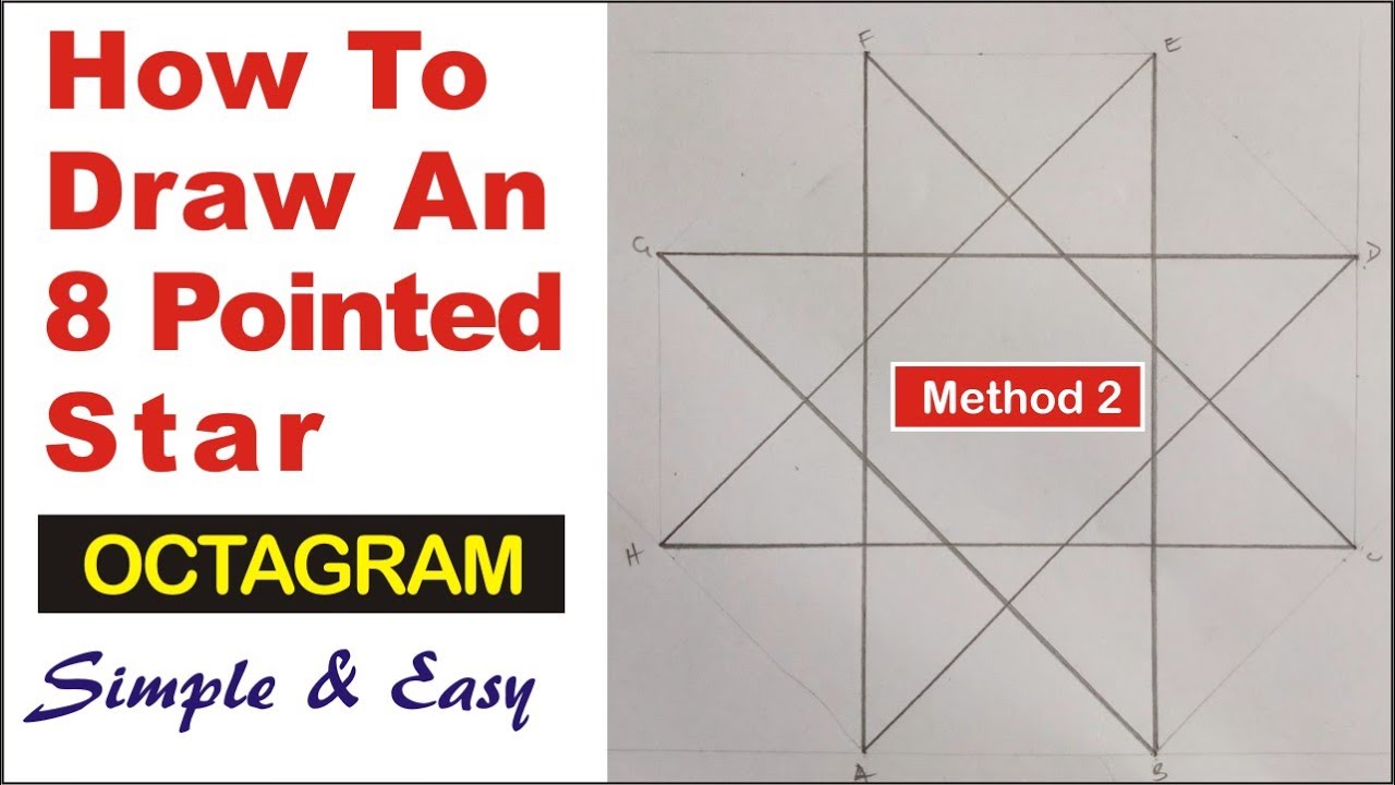 How to draw an pointed star ethod how to draw an octagra eight pointed star drawing tutorial