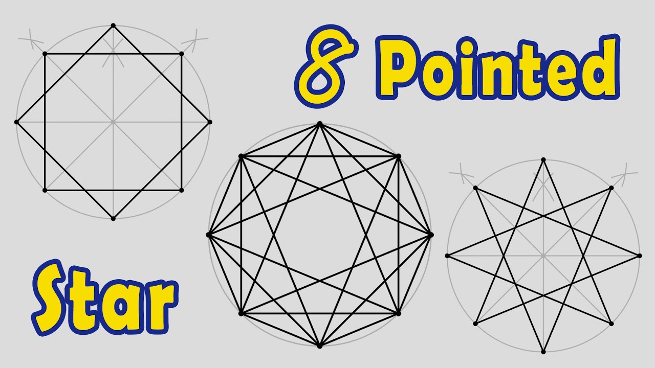 How to draw eight pointed star and