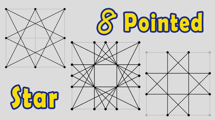 How to draw eight pointed star and