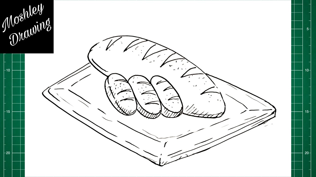 How to draw a baguette french bread