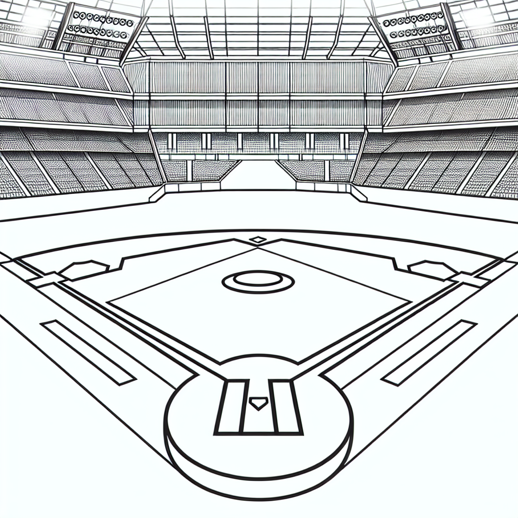 Baseball diamond coloring pages