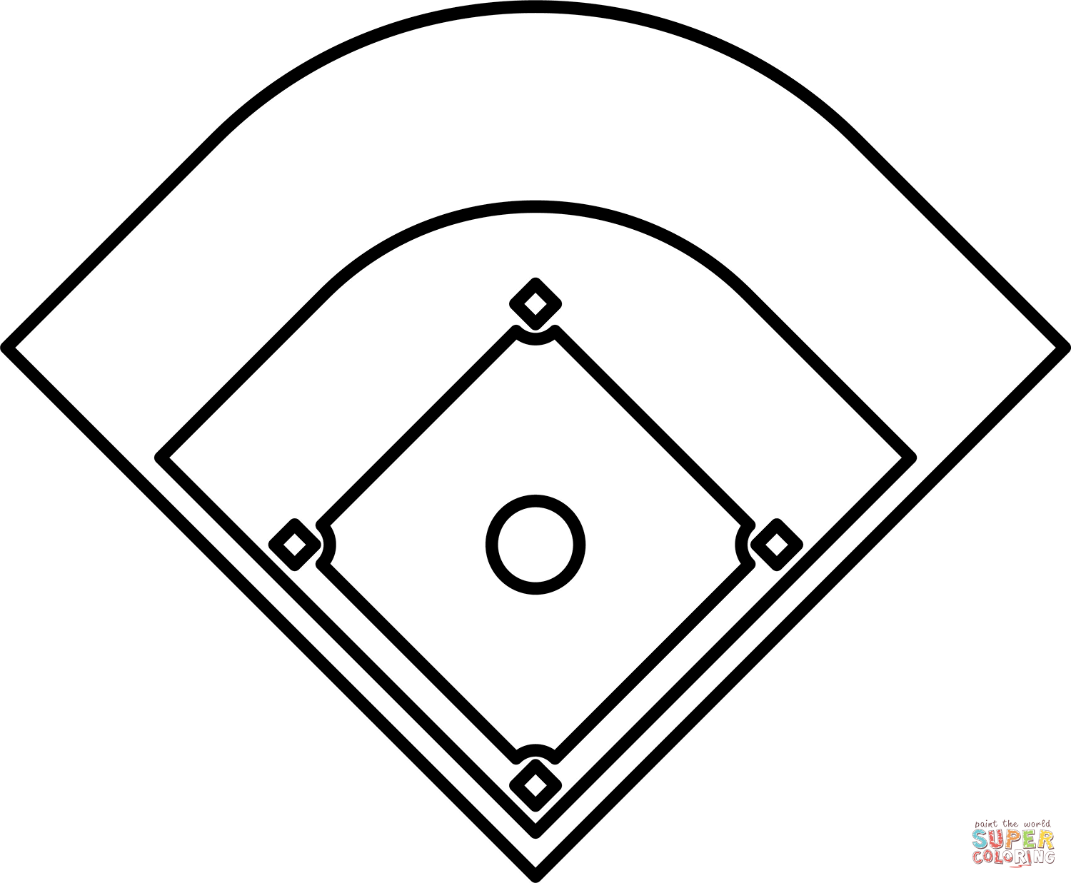 Baseball diamond coloring page free printable coloring pages