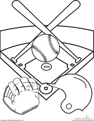 Color the baseball diamond worksheet education baseball coloring pages sports coloring pages baseball diamond