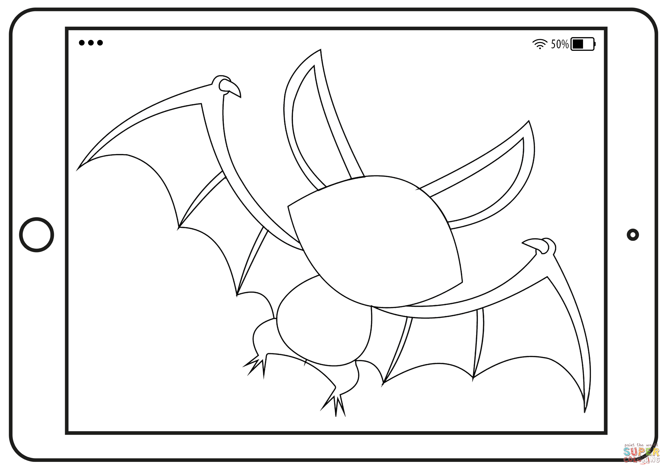 Draw a halloween bat face selfie coloring page free printable coloring pages