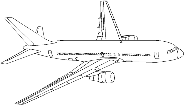 Airline aircraft drawings amd coloring sheets