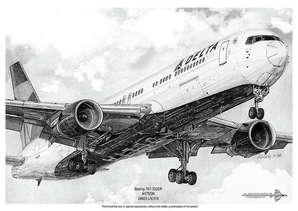 Boeing delta airlines art print by marcelo allende