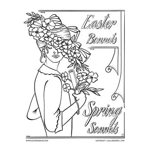 Easter bonnet coloring art