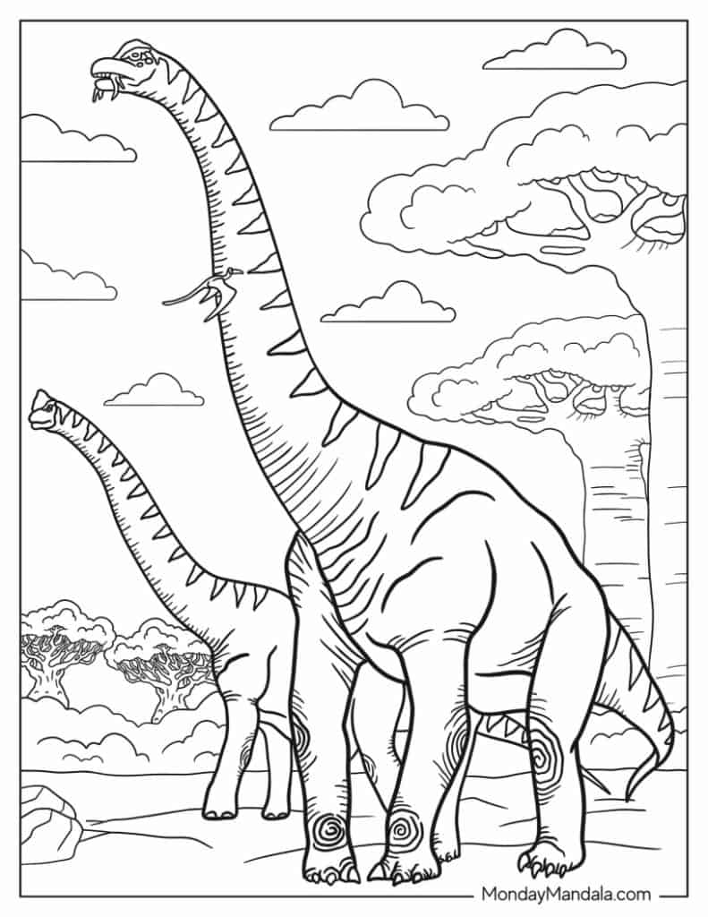 Brachiosaurus coloring pages free pdf printables