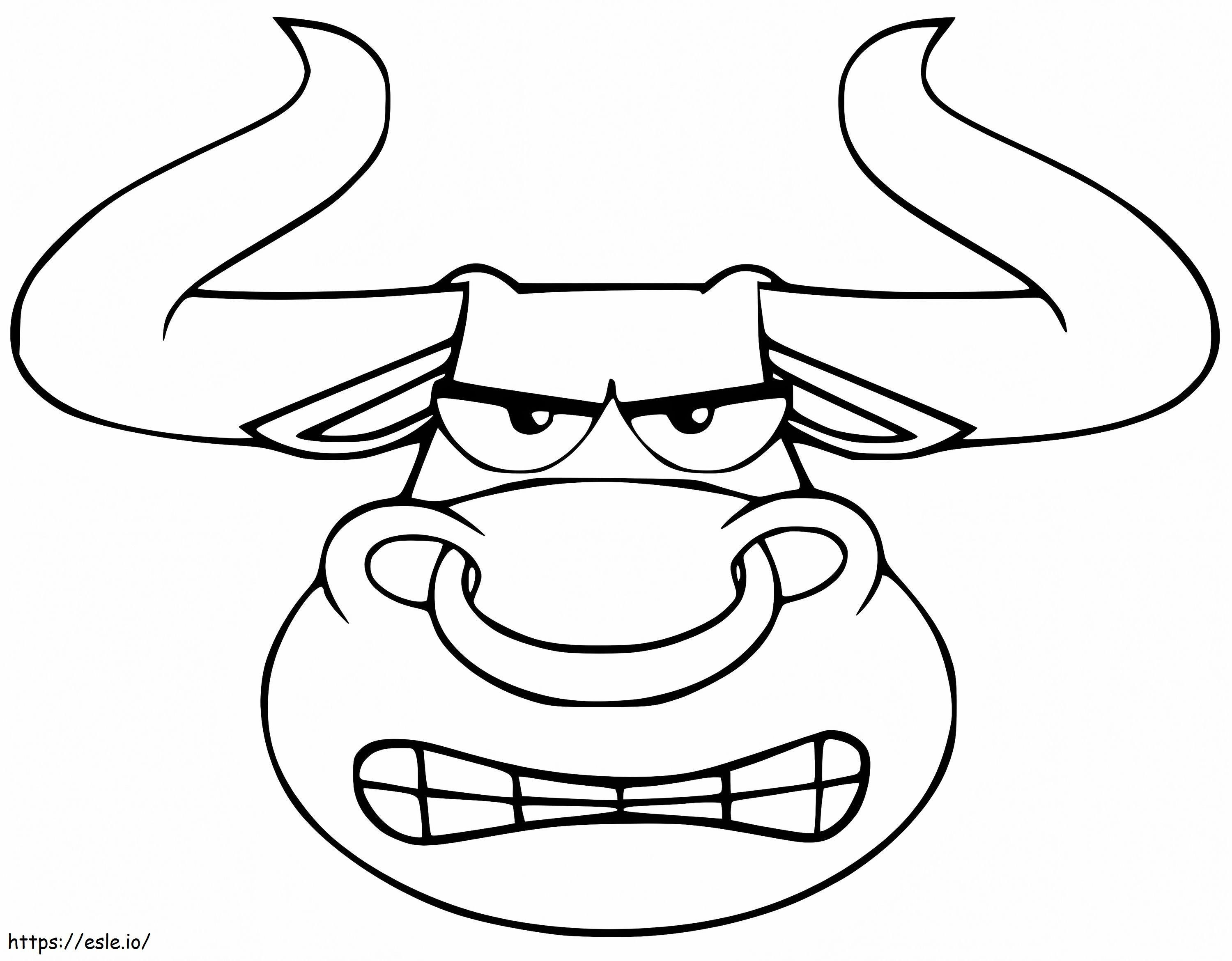 Cartoon bull head coloring page