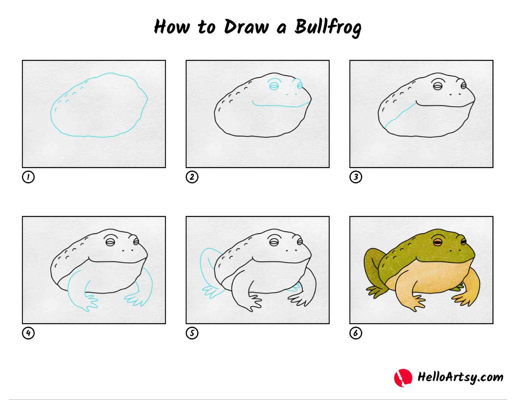 How to draw a bullfrog