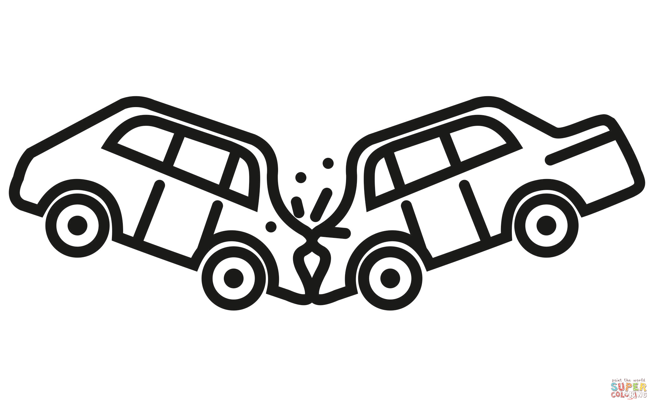 Car crash coloring page free printable coloring pages