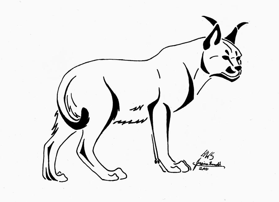 Caracal tattoo design by howlingwolfsoul on
