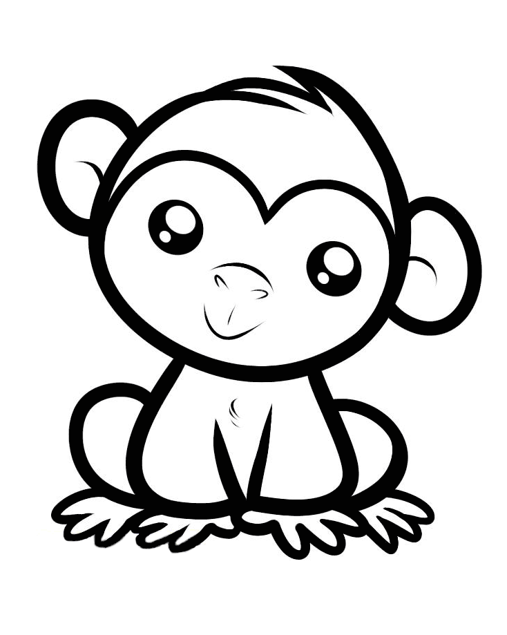 Monkey coloring pages to download