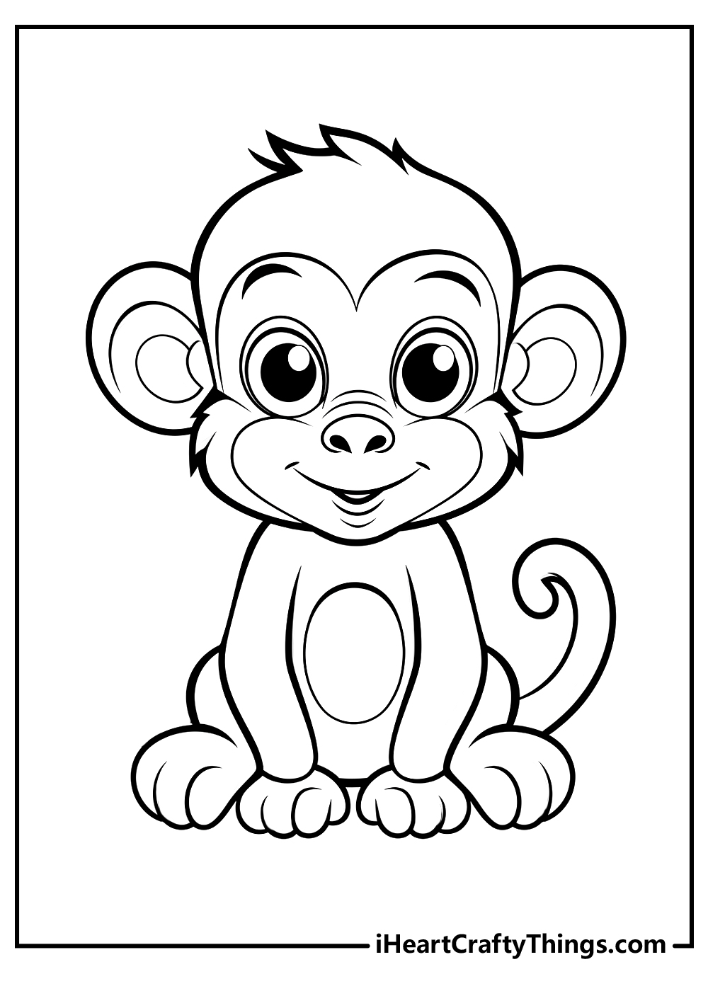 Monkey coloring pages free printables