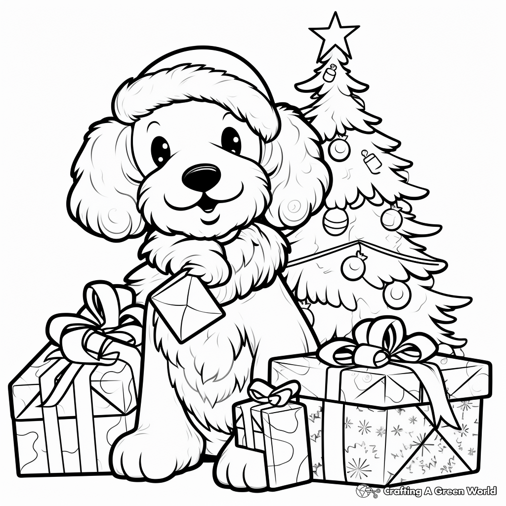 Christmas dog coloring pages