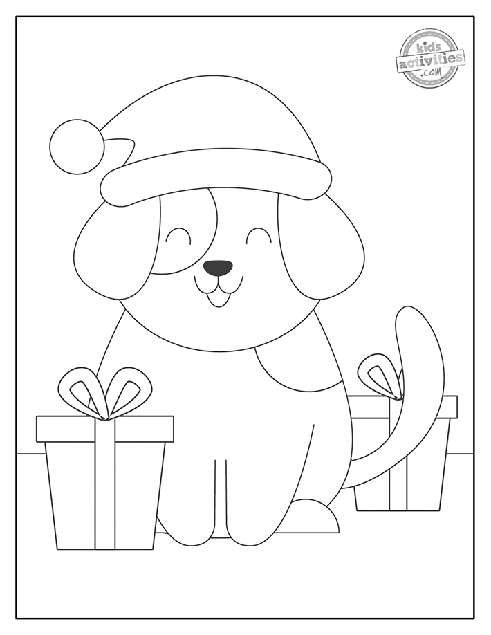 Free printable puppy christmas coloring pages kids activities blog