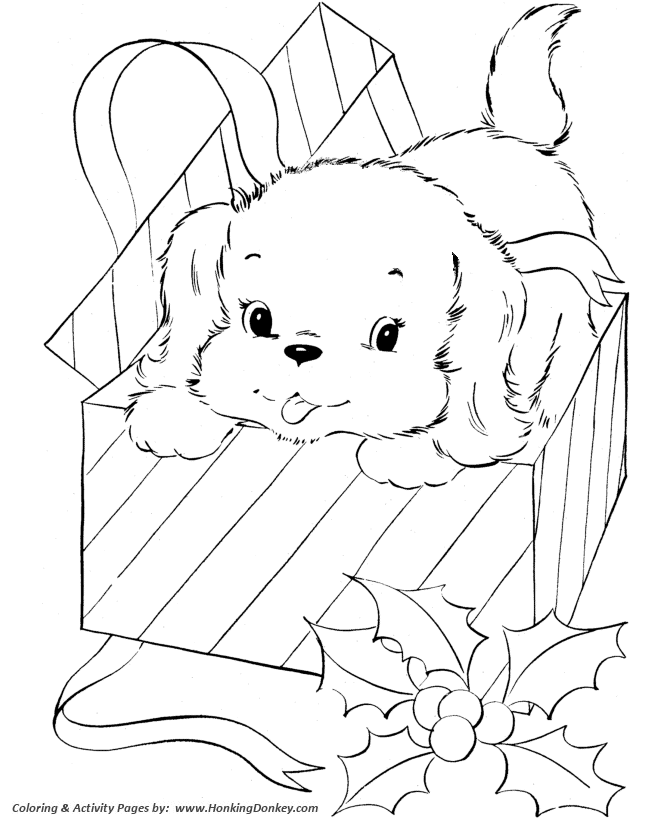 Pet dog coloring pages free printable pet puppy for christmas coloring pages