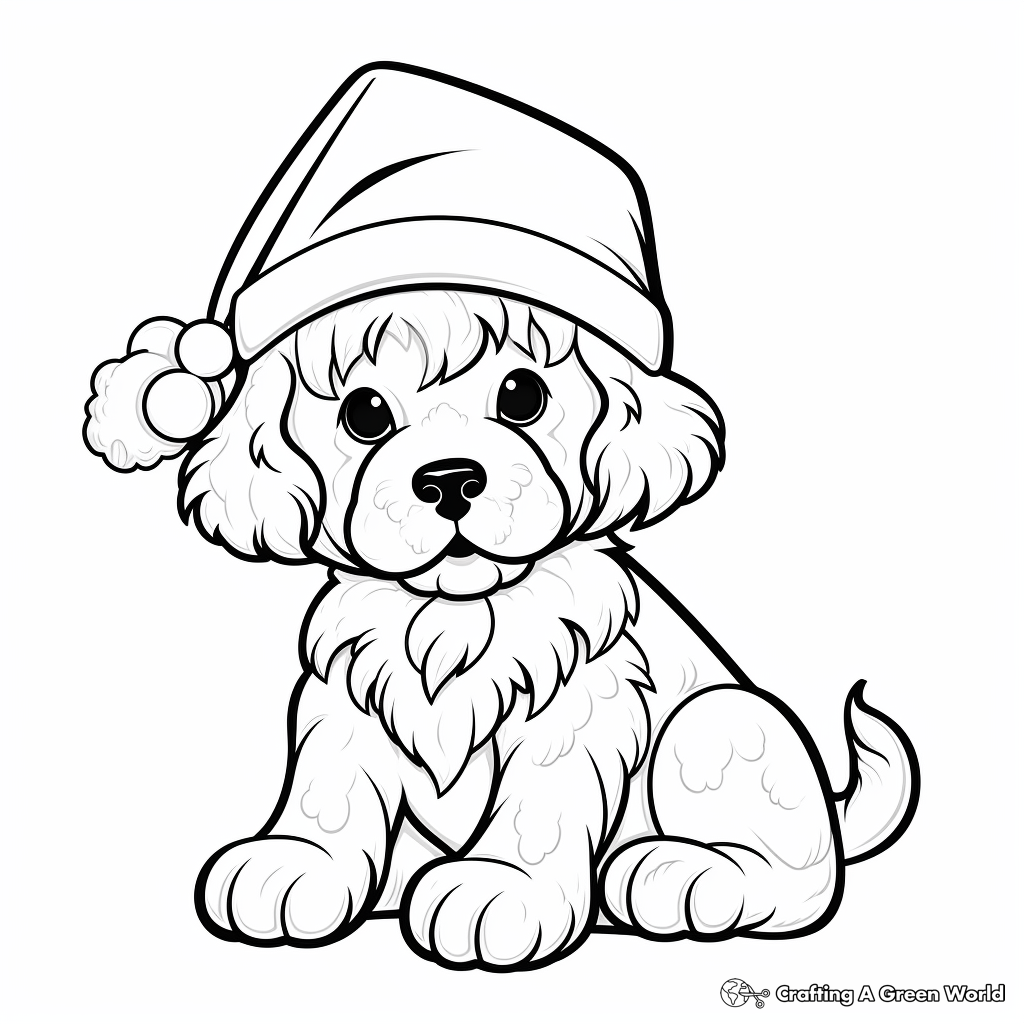 Christmas dog coloring pages