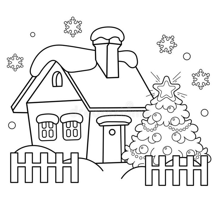 Coloring page outline of snow