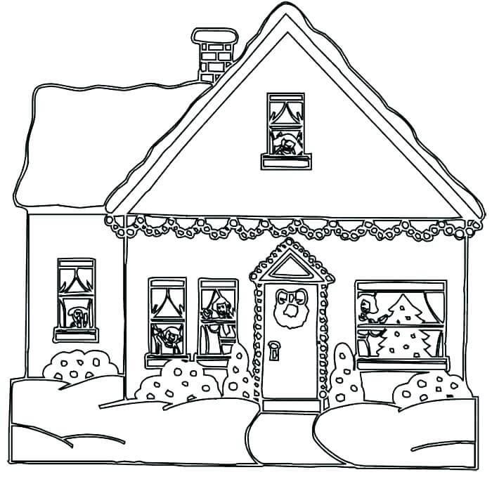 Christmas house house colouring pages coloring pages free printable coloring pages