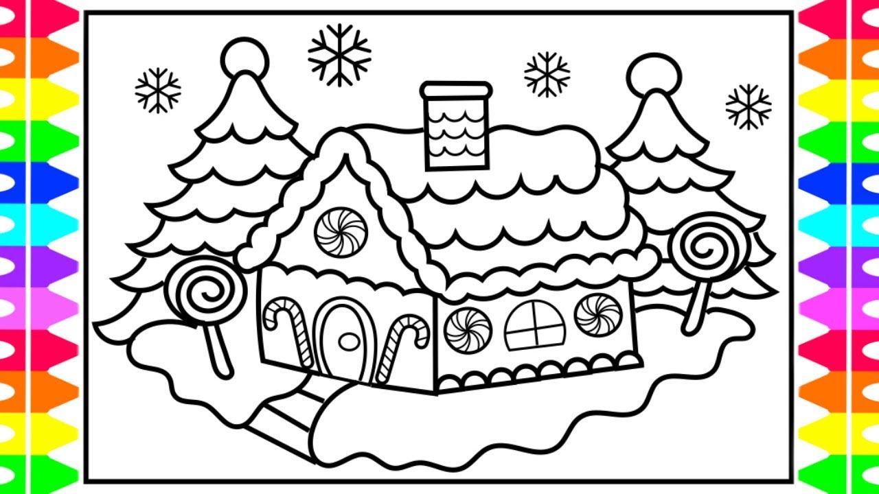 Christas coloring how to draw and color a gingerbread house kids gingerbread house coloring page